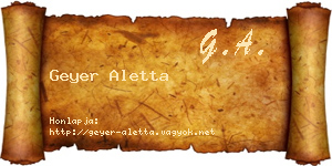 Geyer Aletta névjegykártya